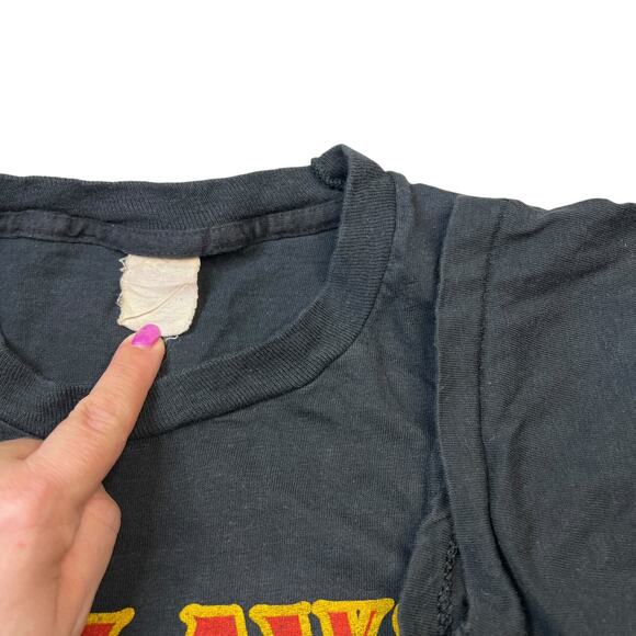 Vintage 1982 The Outlaws Badman Tour Double Sided Tee T-Shirt Black Adult XS - Picture 5 of 5